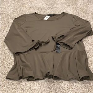 3/4 sleeve top with peplum detail